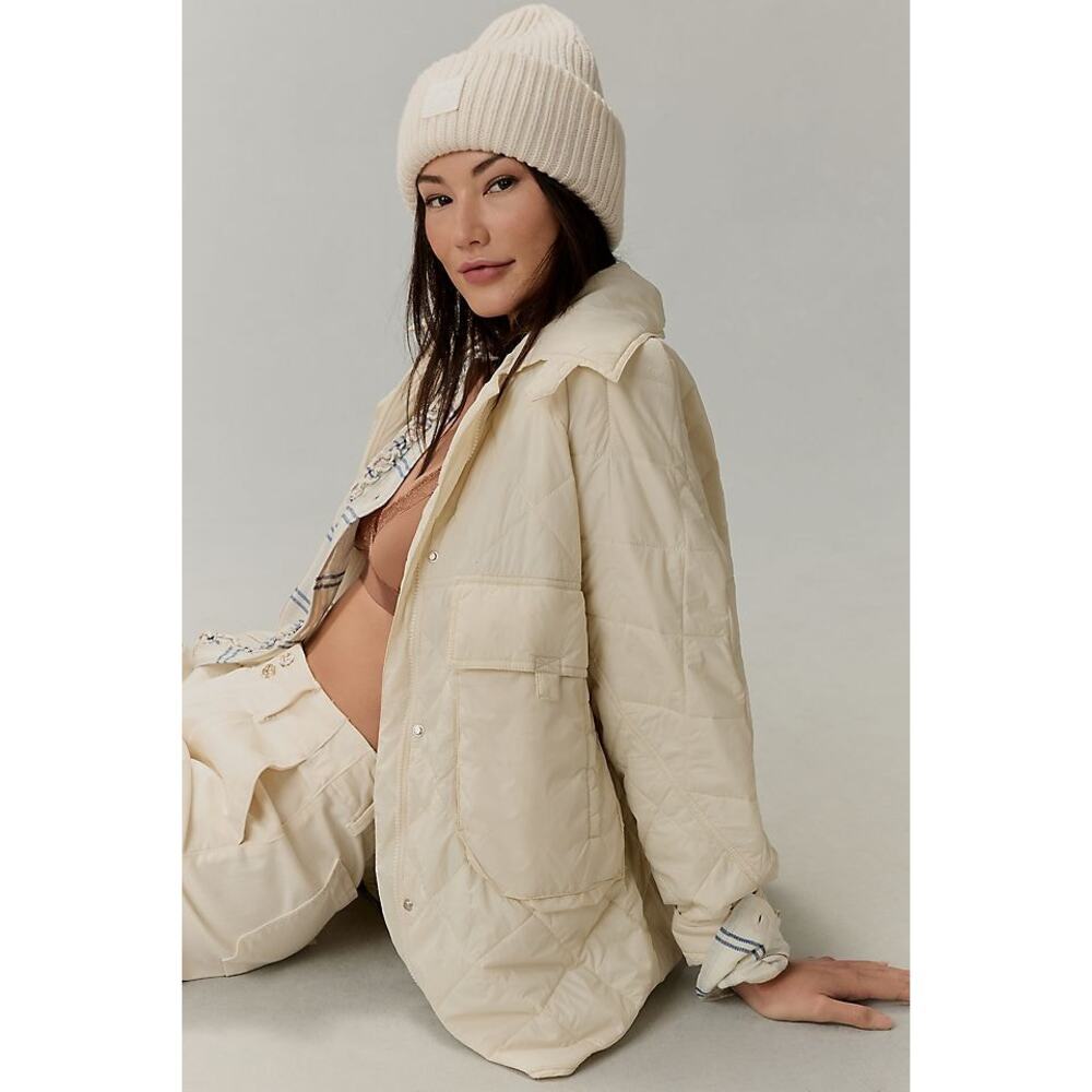 Anthropologie Quilted Cream Shacket